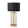 SOGA Golden Hollowed Out Base Table Lamp with Dark Shade - Cafe Supply