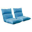 SOGA 2X Lounge Floor Recliner Adjustable Lazy Sofa Bed Folding Game Chair Blue - Cafe Supply