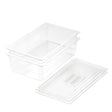 SOGA 150mm Clear Gastronorm GN Pan 1/1 Food Tray Storage Bundle of 2 with Lid - Cafe Supply