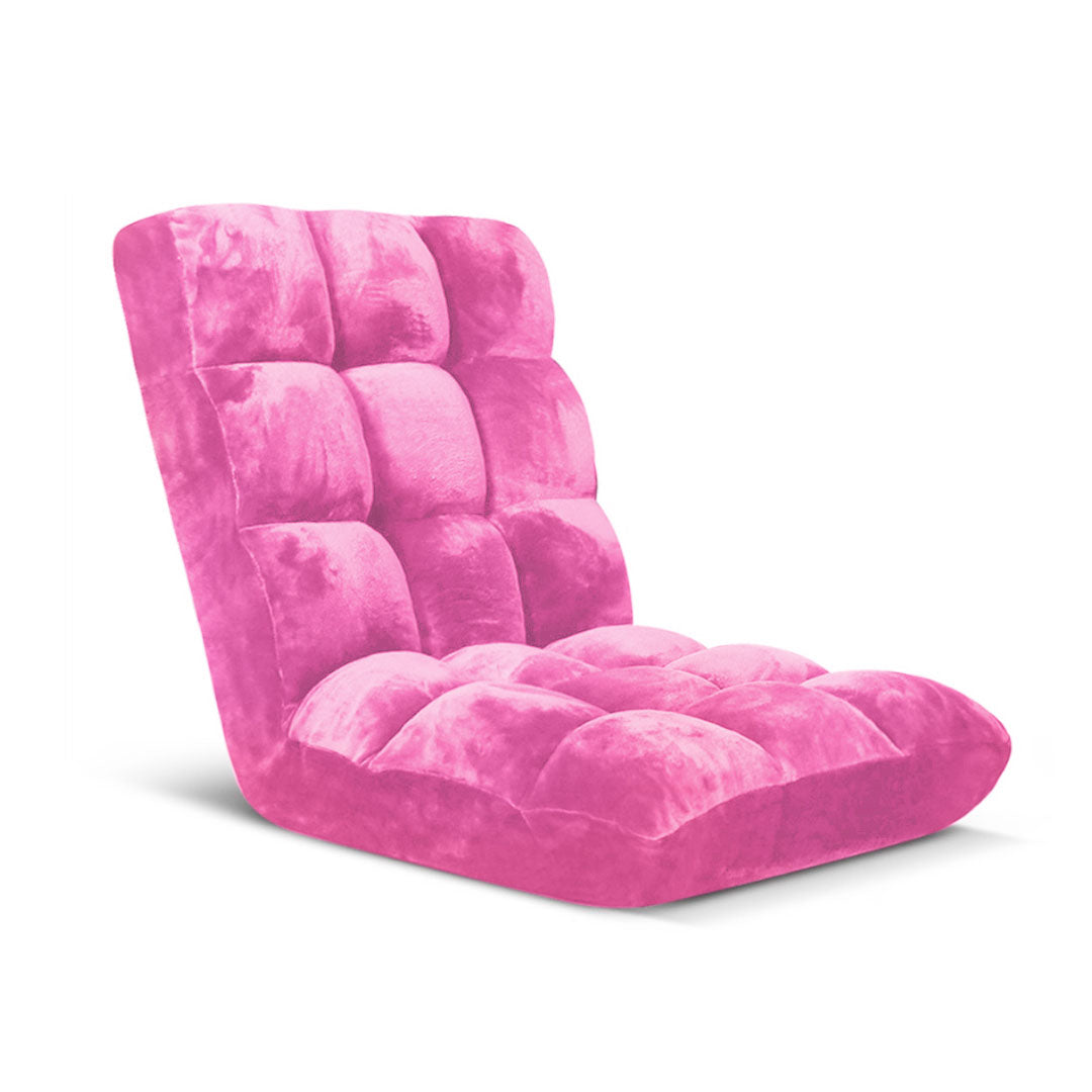 SOGA Floor Recliner Folding Lounge Sofa Futon Couch Folding Chair Cushion Light Pink - Cafe Supply