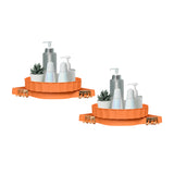 SOGA 2X Orange 360 Degree Wall-Mounted Rotating Bathroom Organiser Corner Vanity Rack Toilet Adhesive Storage Shelf - Cafe Supply