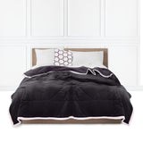 SOGA Dark Grey Throw Blanket Warm Cozy Double Sided Thick Flannel Coverlet Fleece Bed Sofa Comforter - Cafe Supply