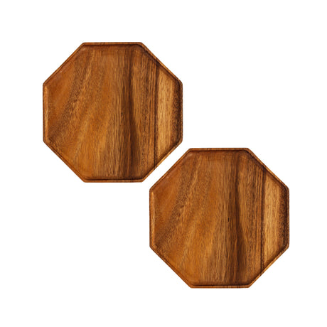SOGA 2X 25cm Octagon Wooden Acacia Food Serving Tray Charcuterie Board Centerpiece  Home Decor - Cafe Supply