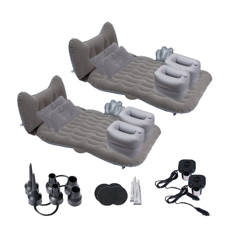 SOGA 2X Grey Honeycomb Inflatable Car Mattress Portable Camping Air Bed Travel Sleeping Kit Essentials - Cafe Supply