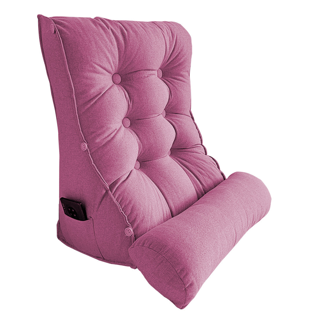SOGA 60cm Magenta Triangular Wedge Lumbar Pillow Headboard Backrest Sofa Bed Cushion Home Decor - Cafe Supply