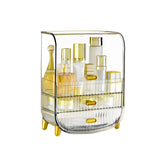 SOGA 3 Tier Transparent Multifunctional Countertop Cosmetic Storage Makeup Perfume Skincare Display Stand Shelf Drawer Type Organiser - Cafe Supply