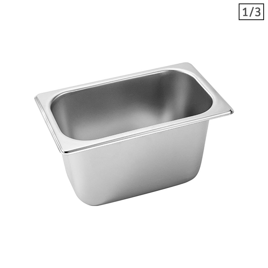 SOGA Gastronorm GN Pan Full Size 1/3 GN Pan 15cm Deep Stainless Steel Tray - Cafe Supply