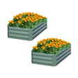 SOGA 2X 120X60cm Rectangle Galvanised Raised Garden Bed Vegetable Herb Flower Outdoor Planter Box - Cafe Supply