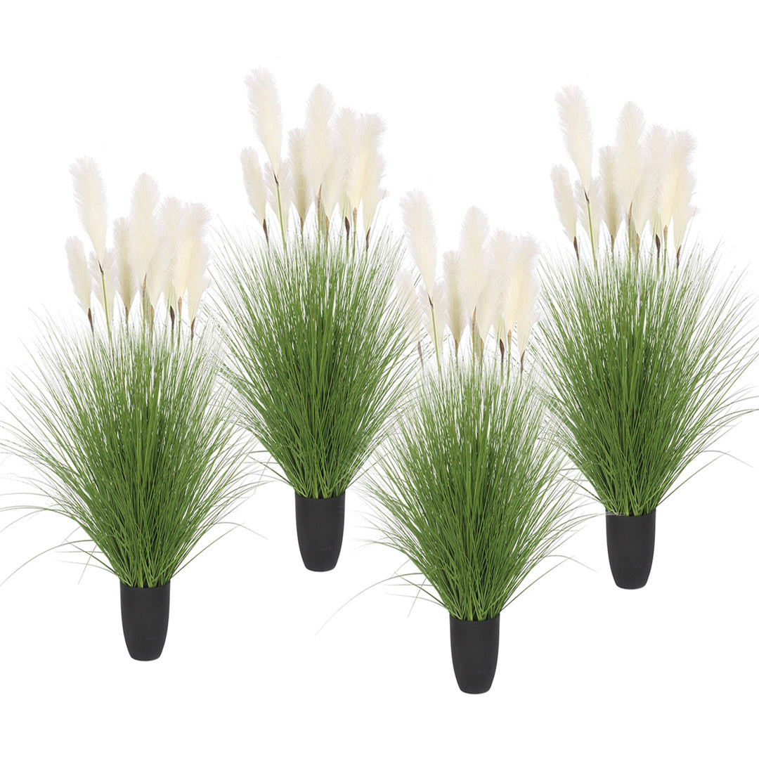 SOGA 4X 110cm Artificial Indoor Potted Reed Bulrush Grass Tree Fake Plant Simulation Decorative - Cafe Supply