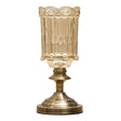 SOGA 28.5cm Transparent Glass Flower Vase with Metal Base Filler Vase - Cafe Supply