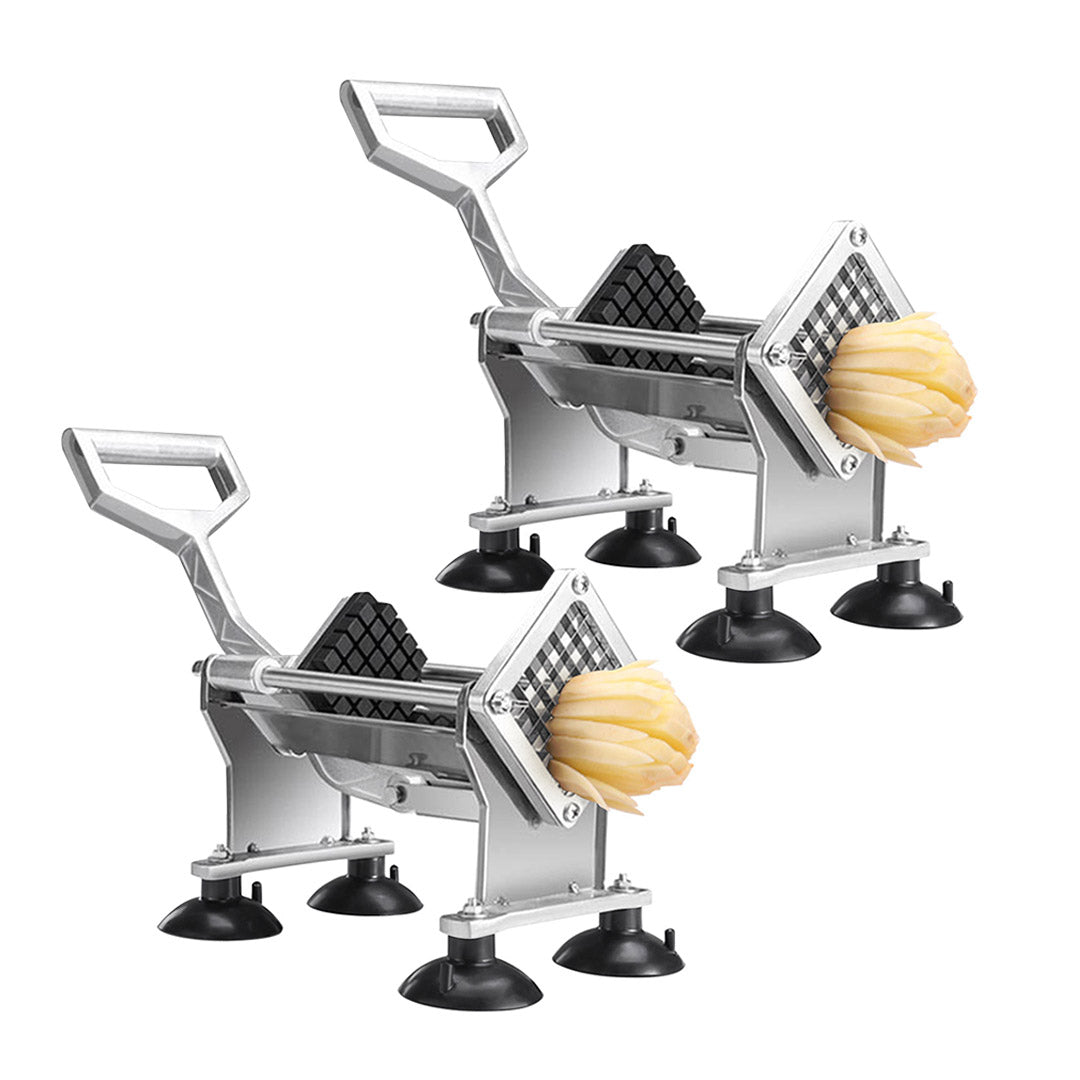 SOGA 2X Stainless Steel Potato Cutter Commercial-Grade French Fry and Fruit/Vegetable Slicer with 3 Blades - Cafe Supply