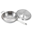 SOGA 18/10 Stainless Steel Fry Pan 36cm Frying Pan Top Grade Skillet with Helper Handle and Lid - Cafe Supply