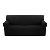 SOGA 3-Seater Black Sofa Cover Couch Protector High Stretch Lounge Slipcover Home Decor - Cafe Supply