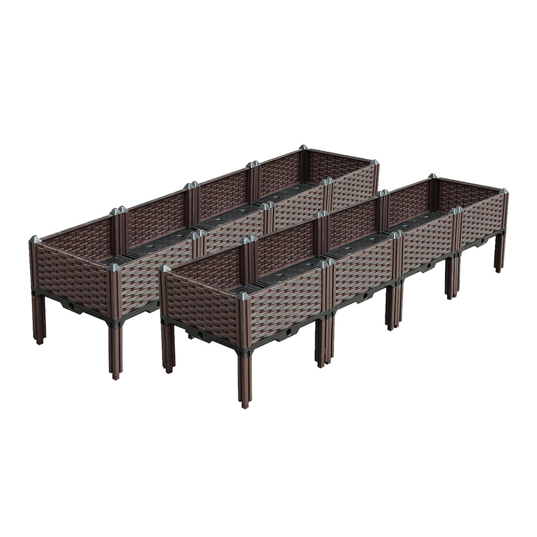 SOGA 2X 160cm Raised Planter Box Vegetable Herb Flower Outdoor Plastic Plants Garden Bed with Legs - Cafe Supply