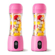 SOGA 2X 380ml Portable Mini USB Rechargeable Handheld Fruit Mixer Juicer Pink - Cafe Supply