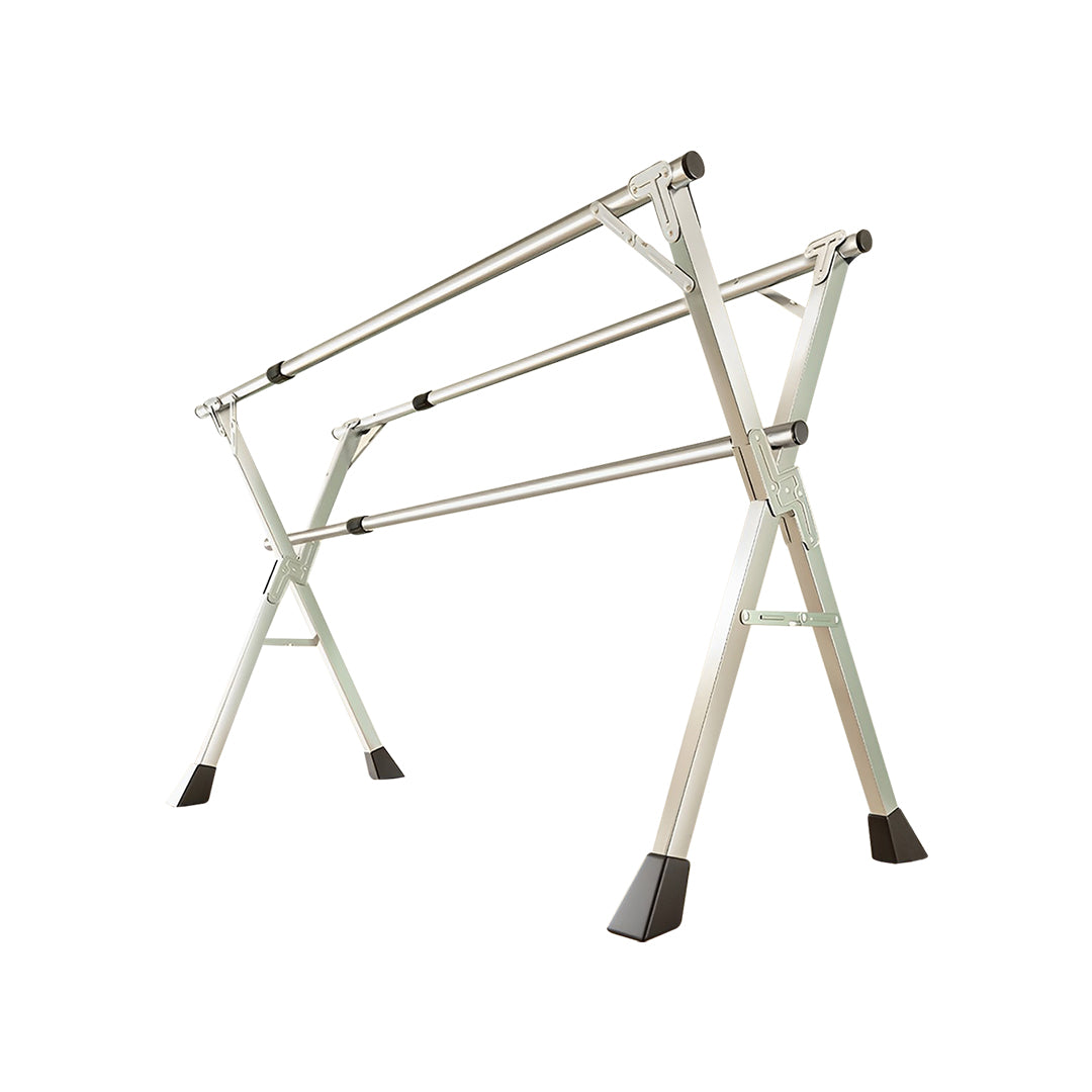 SOGA 2.4m Portable Standing Clothes Drying Rack Foldable Space-Saving Laundry Holder 3 Poles - Cafe Supply