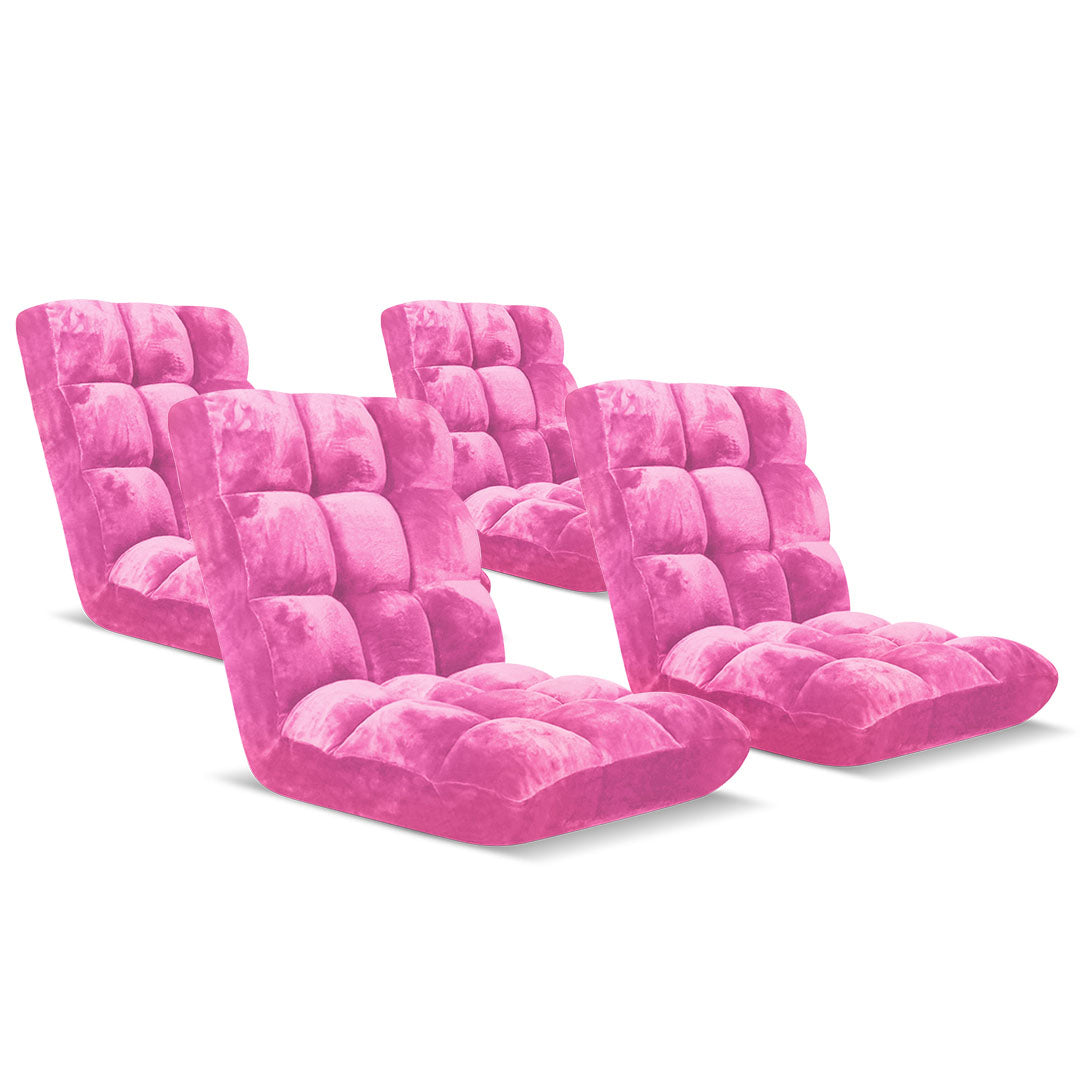 SOGA 4X Floor Recliner Folding Lounge Sofa Futon Couch Folding Chair Cushion Light Pink - Cafe Supply