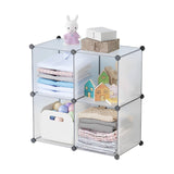 SOGA 4-Cube Transparent Shelf Box Portable Cubby DIY Storage Shelves Modular Closet Organiser - Cafe Supply