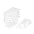 SOGA 150mm Clear Gastronorm GN Pan 1/3 Food Tray Storage Bundle of 4 with Lid - Cafe Supply