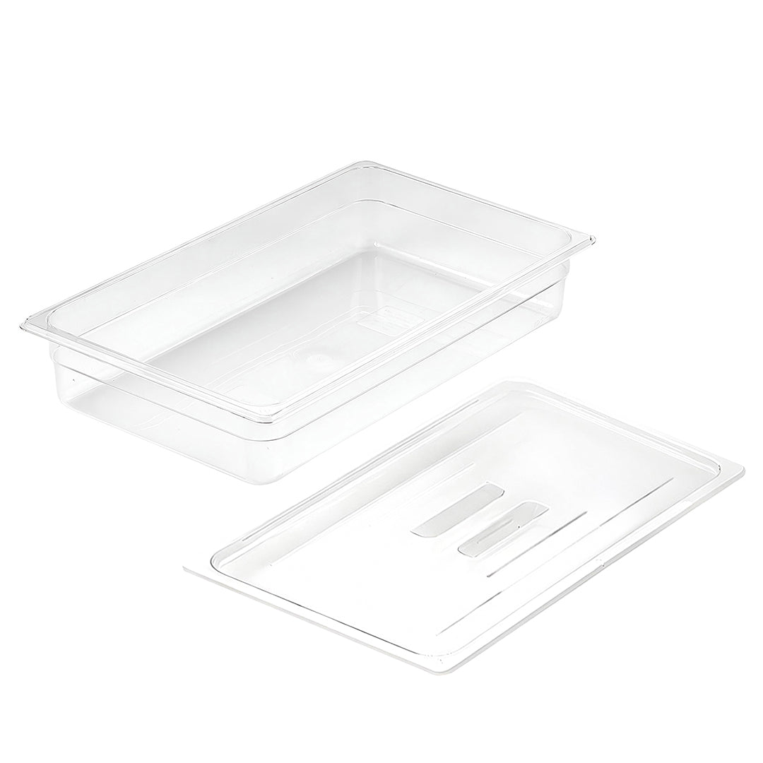 SOGA 100mm Clear Gastronorm GN Pan 1/1 Food Tray Storage with Lid - Cafe Supply