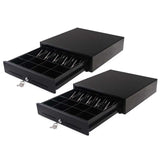 SOGA 2X Black Heavy Duty Cash Drawer Electronic 4 Bills 8 Coins Cheque Slot Tray Pos 410 - Cafe Supply