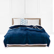 SOGA Navy Blue Throw Blanket Warm Cozy Double Sided Thick Flannel Coverlet Fleece Bed Sofa Comforter - Cafe Supply