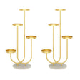 SOGA 2X U Shaped Plant Stand Round Flower Pot Tray Living Room Balcony Display Gold Metal Decorative Shelf - Cafe Supply
