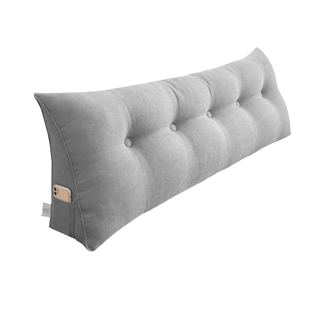 SOGA 180cm Silver Triangular Wedge Bed Pillow Headboard Backrest Bedside Tatami Cushion Home Decor - Cafe Supply