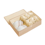 SOGA Beige Flip Top Underwear Storage Box Foldable Wardrobe Partition Drawer Home Organiser - Cafe Supply