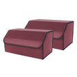 SOGA 2X Leather Car Boot Collapsible Foldable Trunk Cargo Organizer Portable Storage Box Red Large - Cafe Supply
