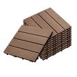SOGA 11 pcs Light Chocolate DIY Wooden Composite Decking Tiles Garden Outdoor Backyard Flooring Home Decor - Cafe Supply