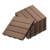 SOGA 11 pcs Light Chocolate DIY Wooden Composite Decking Tiles Garden Outdoor Backyard Flooring Home Decor - Cafe Supply