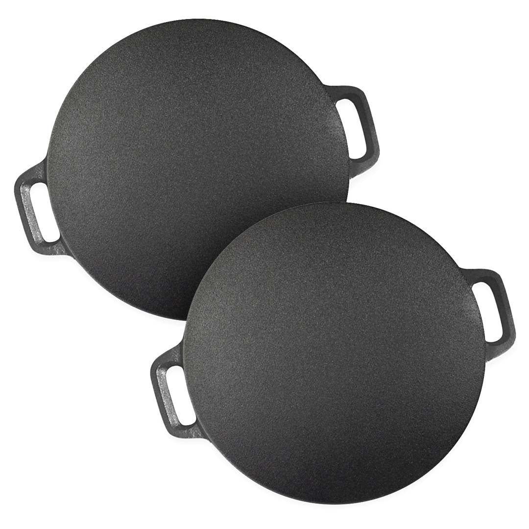 SOGA 2X 37cm Cast Iron Induction Crepes Pan Baking Cookie Pancake Pizza Bakeware - Cafe Supply