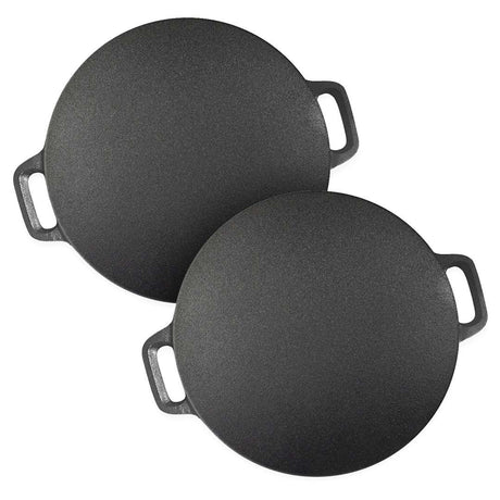 SOGA 2X 37cm Cast Iron Induction Crepes Pan Baking Cookie Pancake Pizza Bakeware - Cafe Supply
