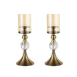 SOGA 2X 38cm Glass Candle Holder Candle Stand Glass/Metal - Cafe Supply
