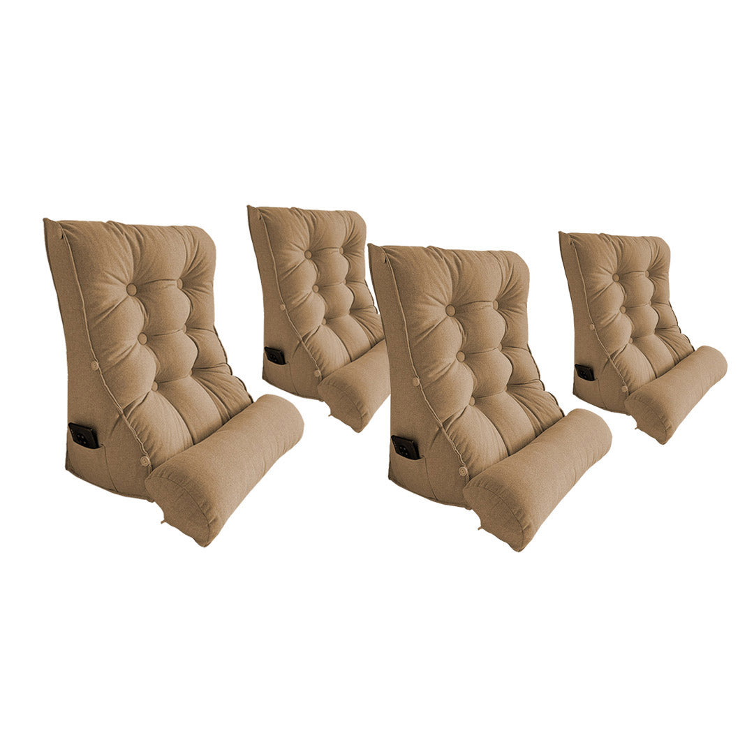 SOGA 4X 60cm Khaki Triangular Wedge Lumbar Pillow Headboard Backrest Sofa Bed Cushion Home Decor - Cafe Supply