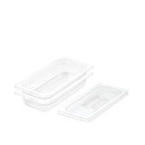SOGA 65mm Clear Gastronorm GN Pan 1/3 Food Tray Storage Bundle of 2 with Lid - Cafe Supply
