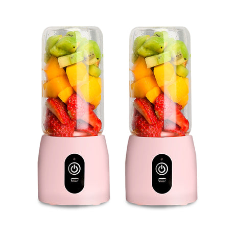 SOGA 2X Portable Mini USB Rechargeable Handheld Juice Extractor Fruit Mixer Juicer Pink - Cafe Supply