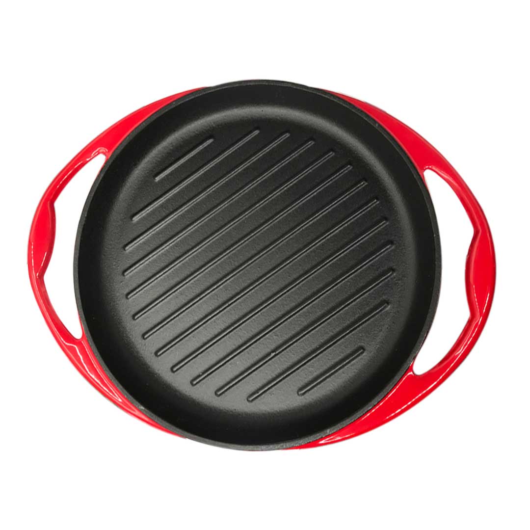 SOGA Enamel Porcelain 26cm Cast Iron Frying Pan Skillet Non-stick Coating Steak Sizzle Platter - Cafe Supply