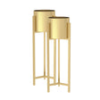 SOGA 2X 90cm Gold Metal Plant Stand with Flower Pot Holder Corner Shelving Rack Indoor Display - Cafe Supply