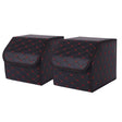 SOGA 2X Leather Car Boot Collapsible Foldable Trunk Cargo Organizer Portable Storage Box Black/Red Stitch Small - Cafe Supply