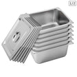 SOGA 6X Gastronorm GN Pan Full Size 1/2 GN Pan 15cm Deep Stainless Steel With Lid - Cafe Supply