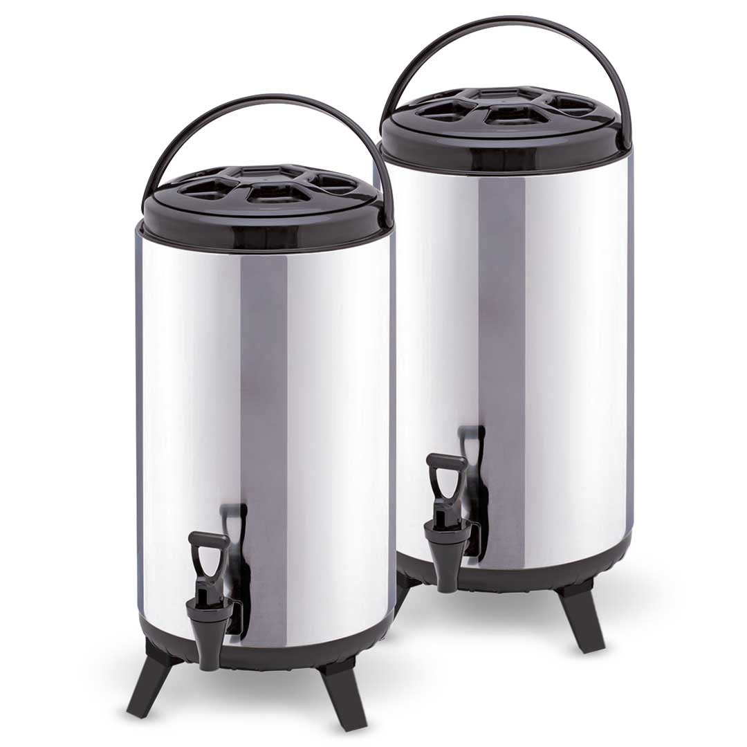 SOGA 2X 8L Portable Insulated Cold/Heat Coffee Tea Beer Barrel Brew Pot With Dispenser - Cafe Supply