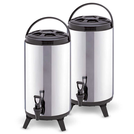 SOGA 2X 8L Portable Insulated Cold/Heat Coffee Tea Beer Barrel Brew Pot With Dispenser - Cafe Supply