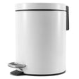 SOGA Foot Pedal Stainless Steel Rubbish Recycling Garbage Waste Trash Bin Round 12L White - Cafe Supply