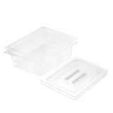 SOGA 100mm Clear Gastronorm GN Pan 1/2 Food Tray Storage Bundle of 2 with Lid - Cafe Supply