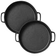SOGA 2X Cast Iron 35cm Frying Pan Skillet Coating Steak Sizzle Platter - Cafe Supply