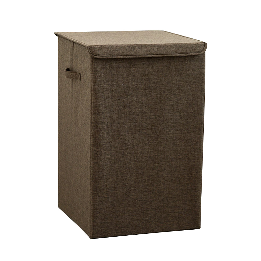 SOGA Coffee Medium Collapsible Laundry Hamper Storage Box Foldable Canvas Basket Home Organiser Decor - Cafe Supply