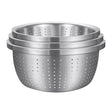 SOGA Stainless Steel Nesting Basin Colander Perforated Kitchen Sink Washing Bowl Metal Basket Strainer Set of 3 - Cafe Supply