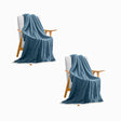 SOGA 2X  Blue Throw Blanket Warm Cozy Double Sided Thick Flannel Coverlet Fleece Bed Sofa Comforter - Cafe Supply